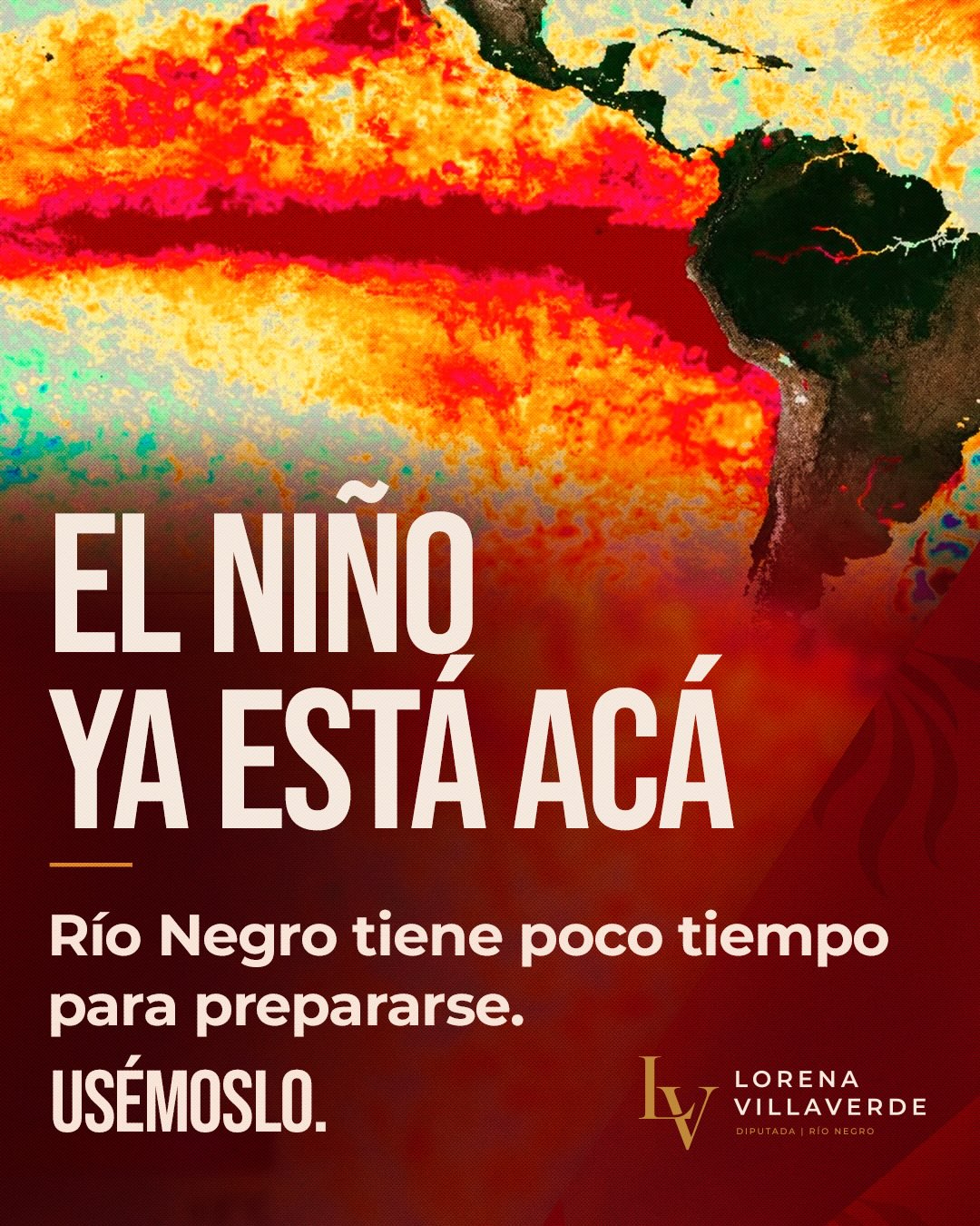 Portada de la publicación de Lorena Villaverde sobre El Niño, las lluvias y la prevención en Río Negro.